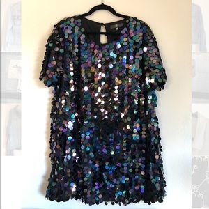 Missguided Sequin T-Shirt Dress